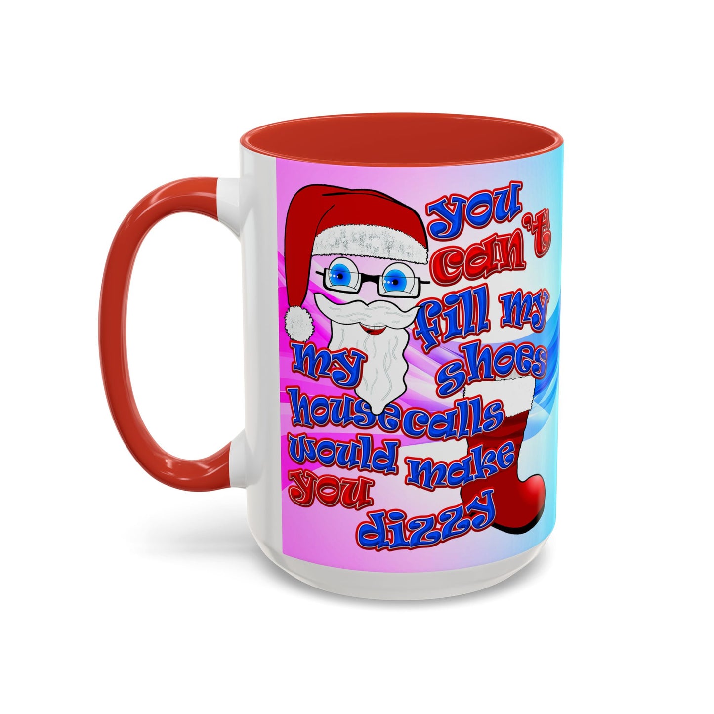 santa's shoes - Accent Mug (light blue-pink wave)