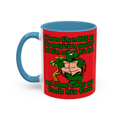 turtle race - Accent Mug (red)