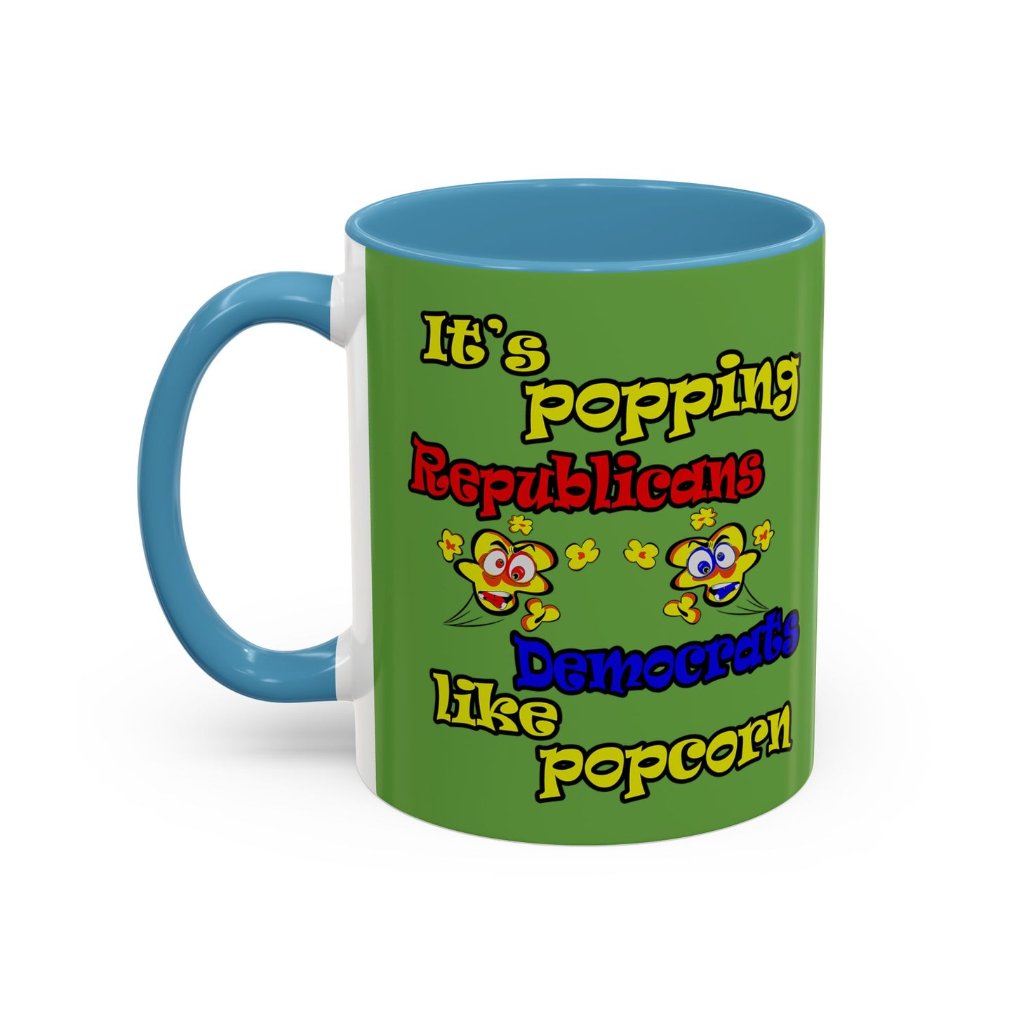 popping like popcorn - Accent Mug (green)