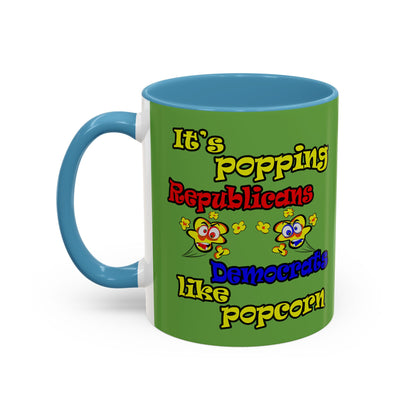 popping like popcorn - Accent Mug (green)