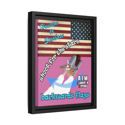 shoot for the stars - framed canvas art (light pink)