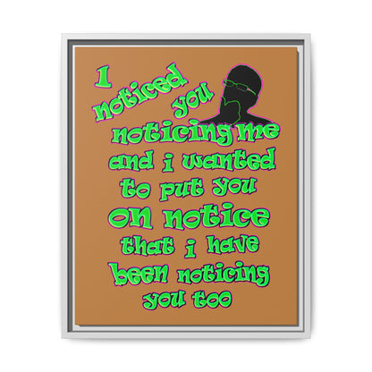 noticed you noticing - framed canvas art (light brown)