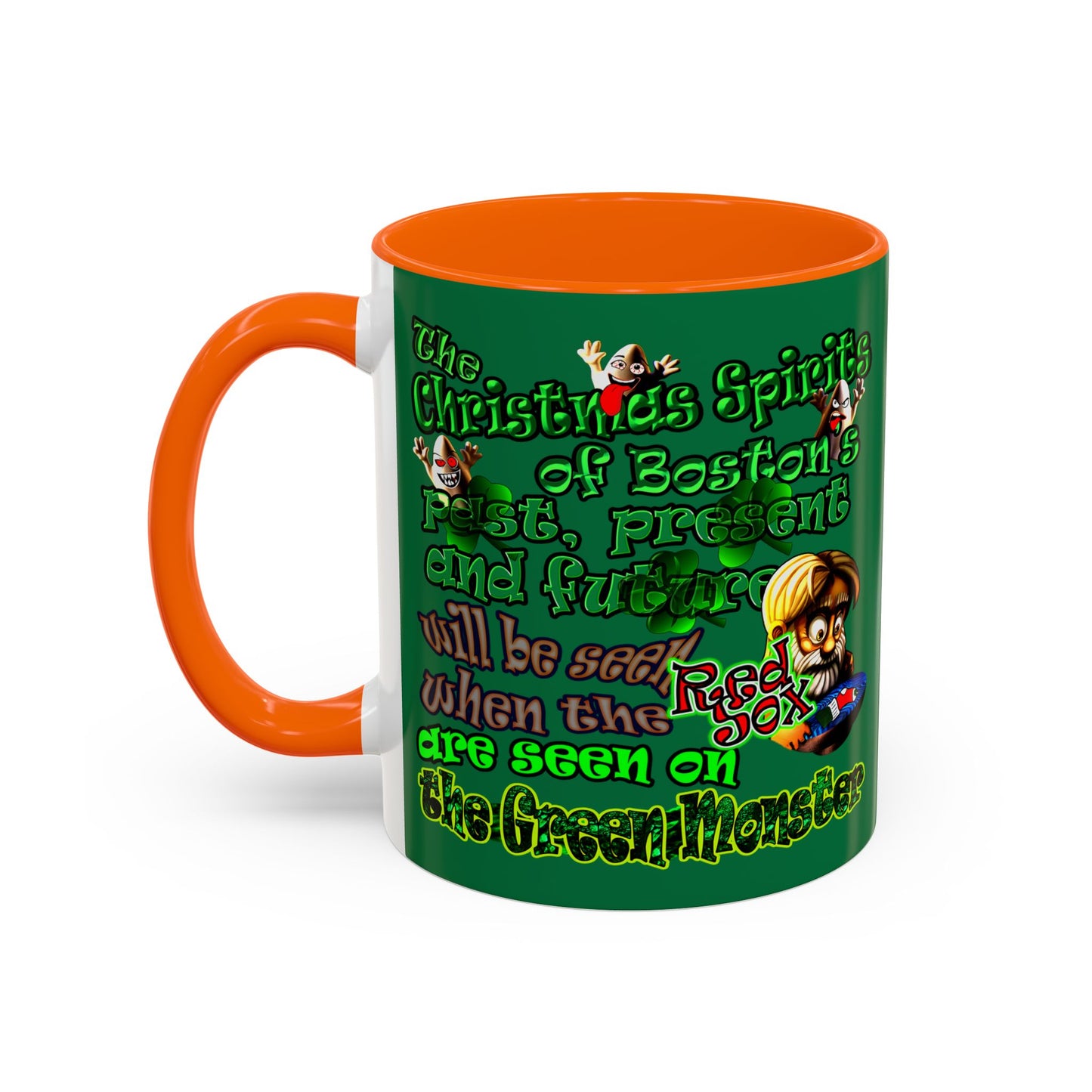 christmas spirits of boston - Accent Mug (dark green)