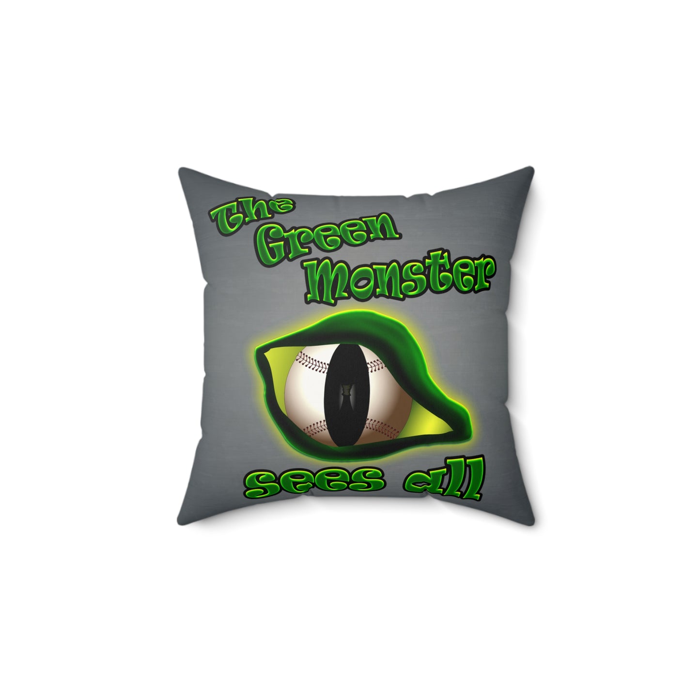 green monster - Faux Suede Square Pillow - (grey-light grey)