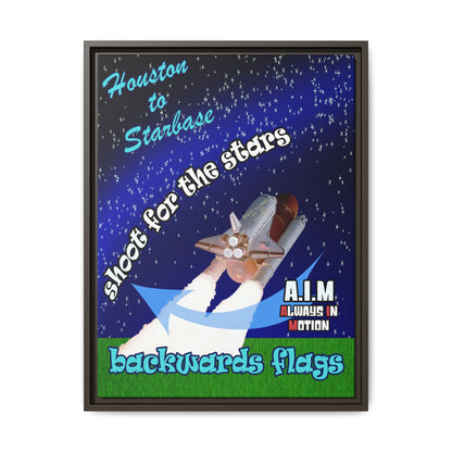 shoot for the stars - framed canvas art ('snoops' background)
