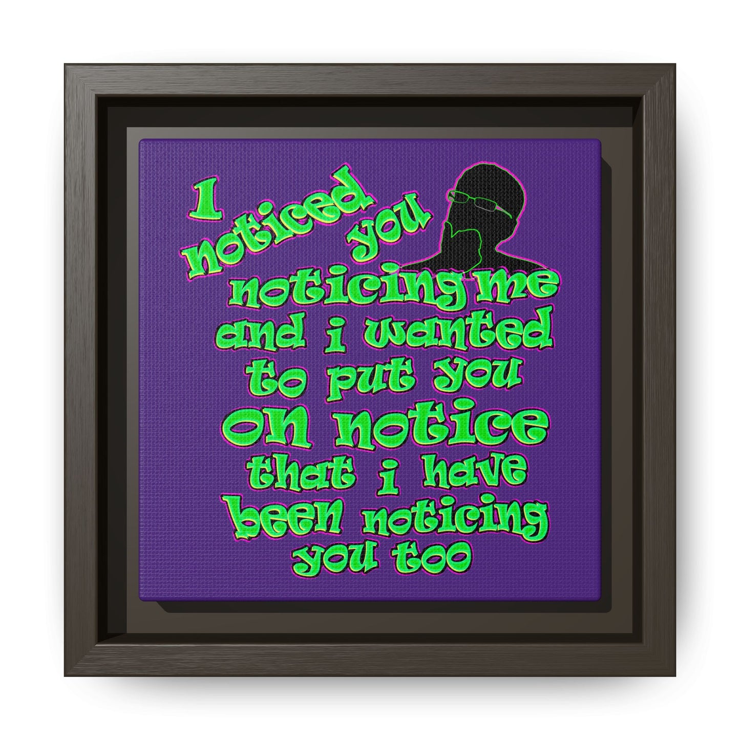 noticed you noticing - framed canvas art (purple)