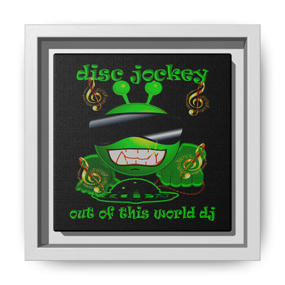 disc jockey - framed canvas art (black)