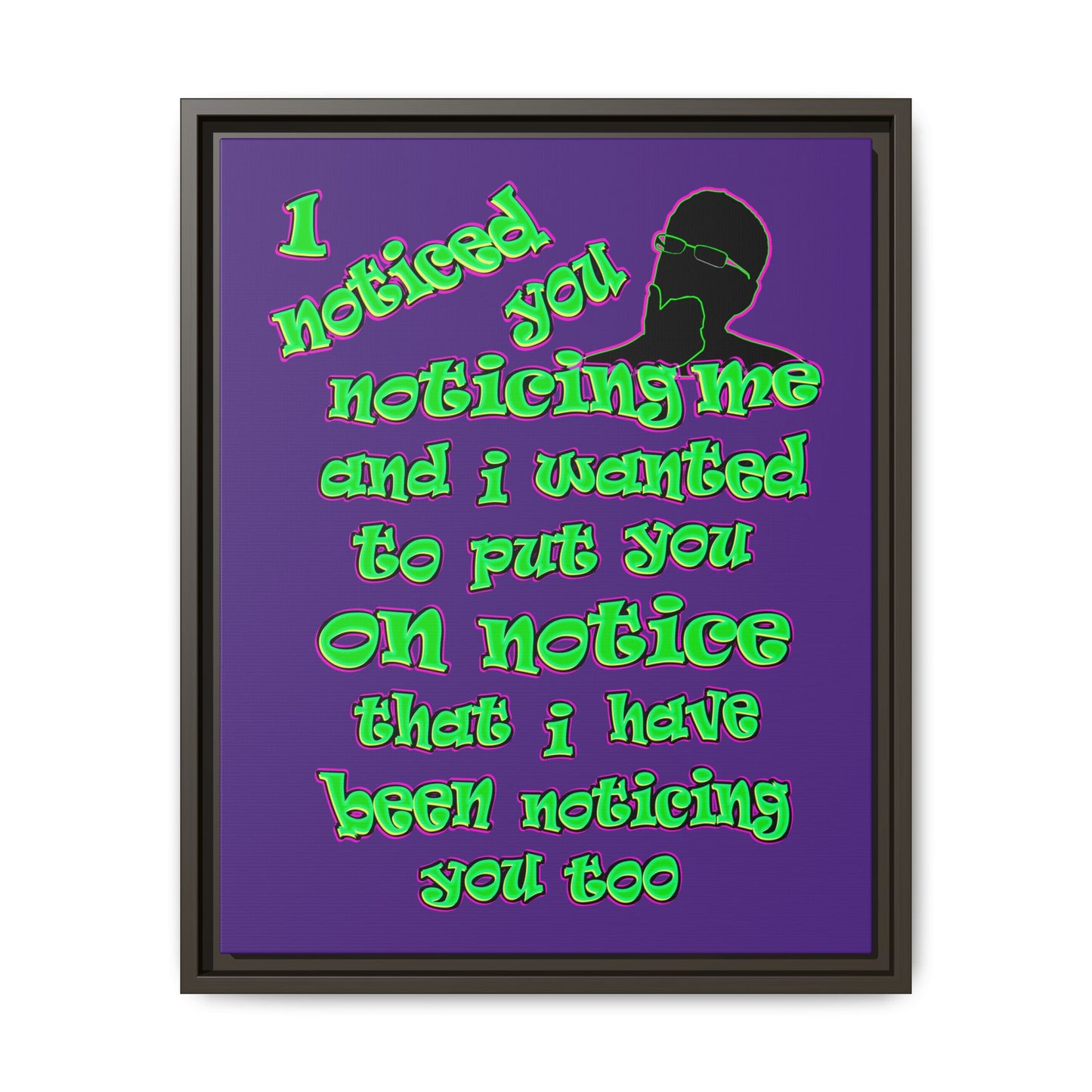 noticed you noticing - framed canvas art (purple)