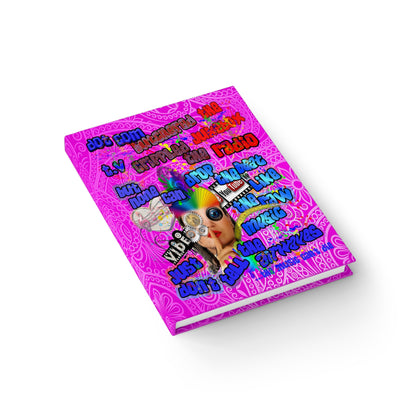 drop the beat - journal-blank (pink swirl)