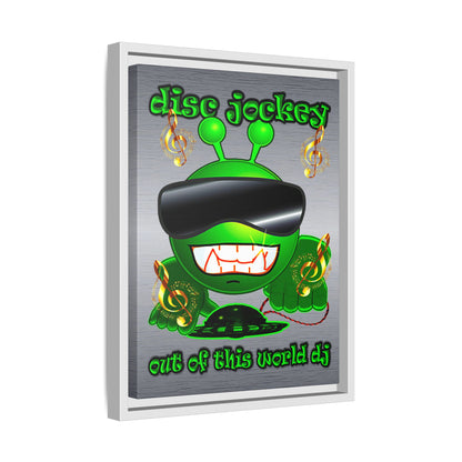disc jockey - framed canvas art (brushed nickel)