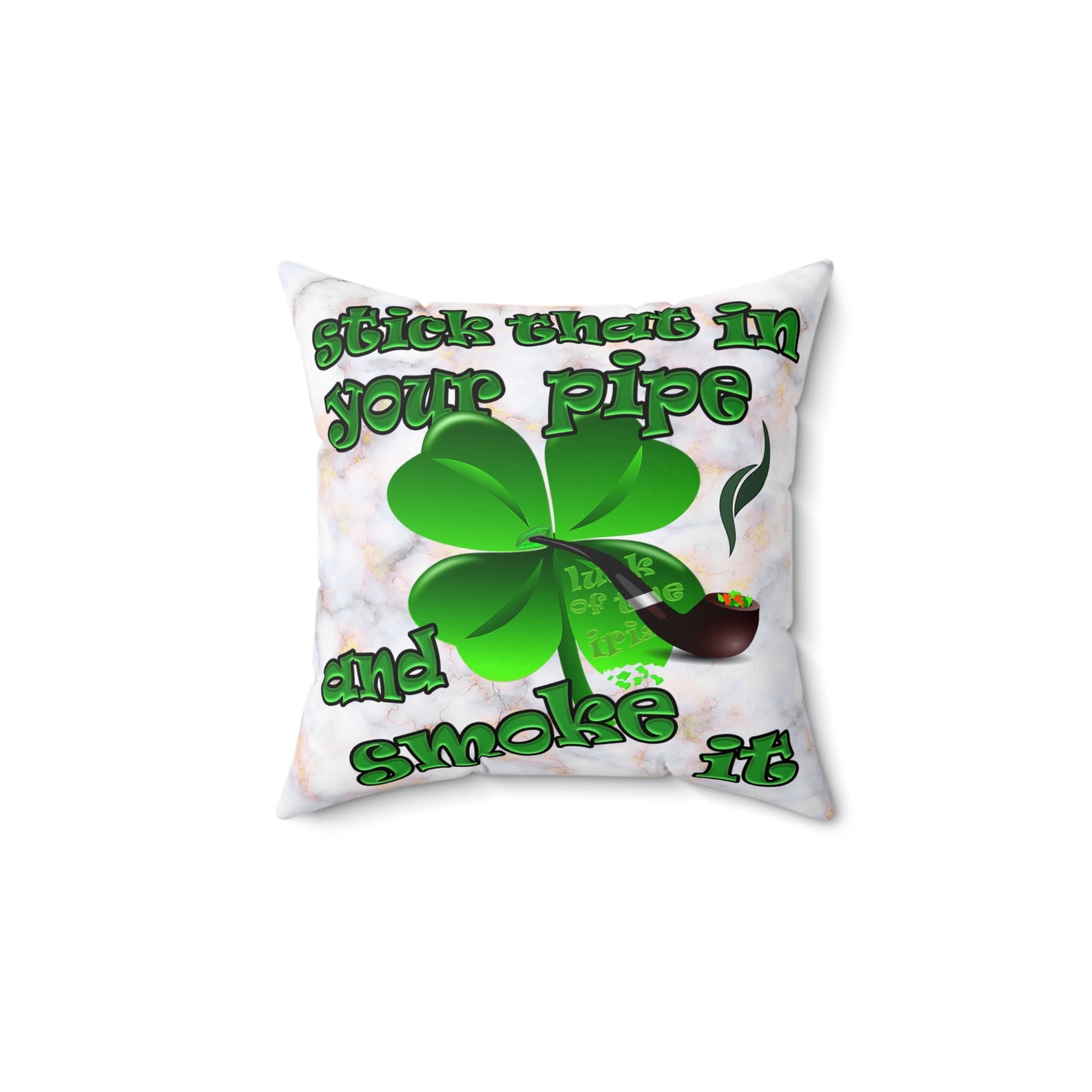 celtics logo - Spun Polyester Square Pillow - (white marble)