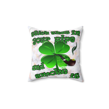 celtics logo - Spun Polyester Square Pillow - (white marble)