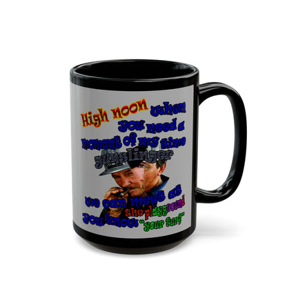 high noon - Black Mug (light grey)
