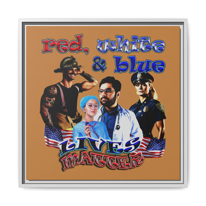rw&b lives matter - framed canvas art (light brown)