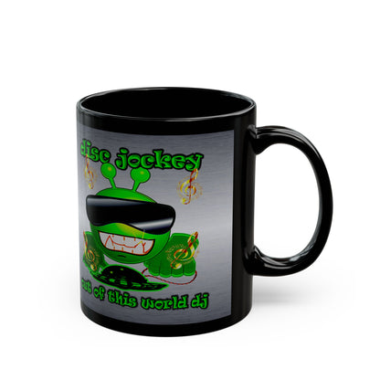 disc jockey - Black Mug (brushed nickel)