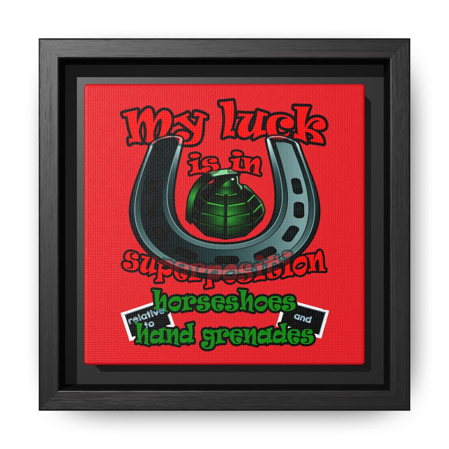 my luck - framed canvas art (red)
