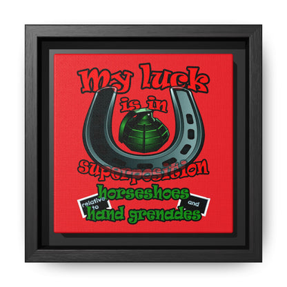 my luck - framed canvas art (red)