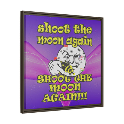 shoot the moon again - framed canvas art (purple-pink wave)