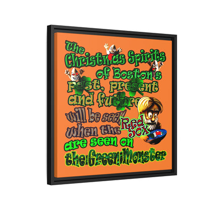 christmas spirits of boston - framed canvas art (crusta)