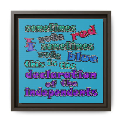 declaration of the independents - framed canvas art (turquoise)