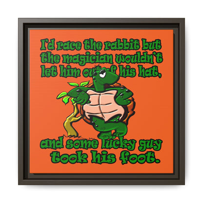 turtle race - framed canvas art (orange)