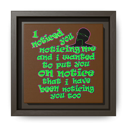 noticed you noticing - framed canvas art (brown)