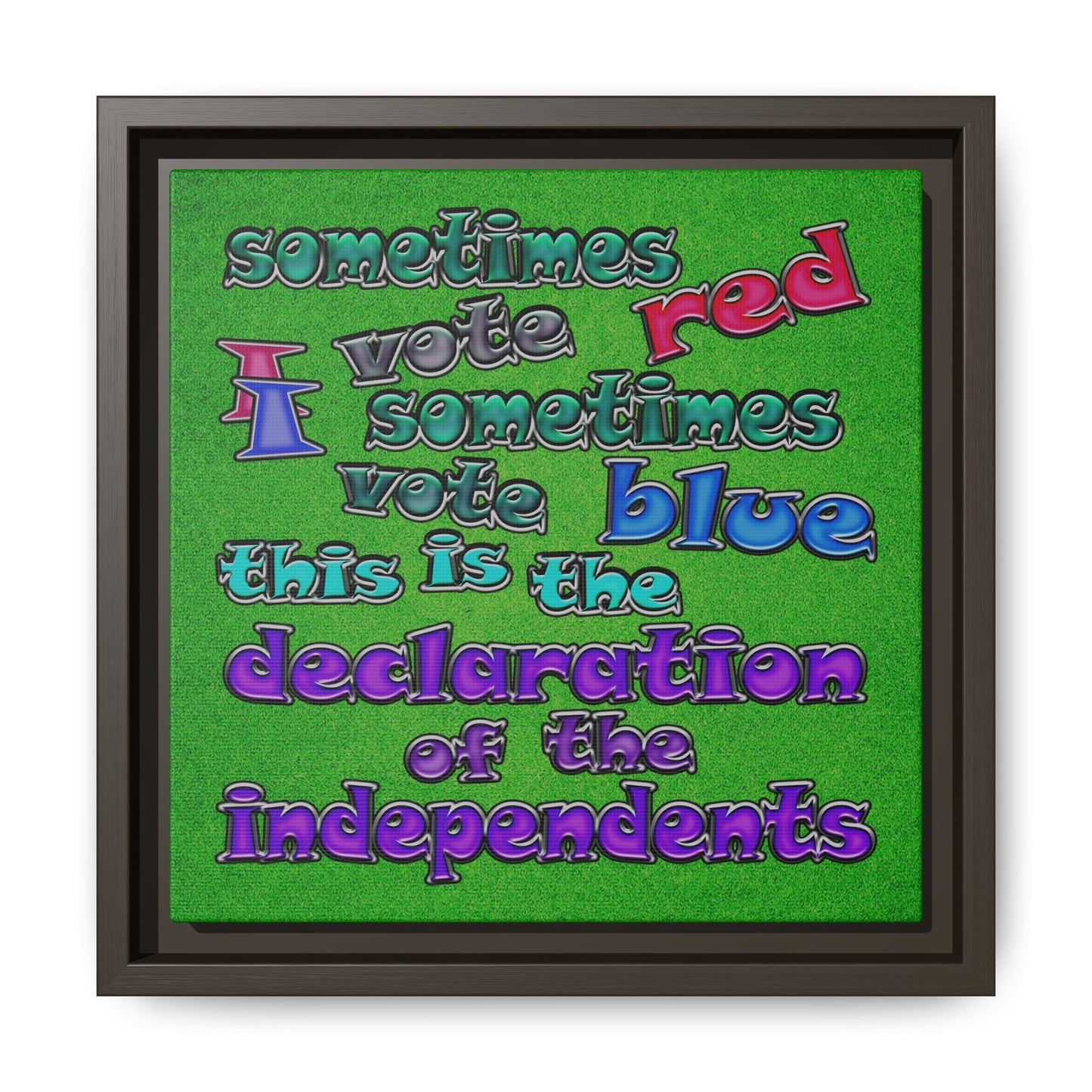 declaration of the independents - framed canvas art (green turf)