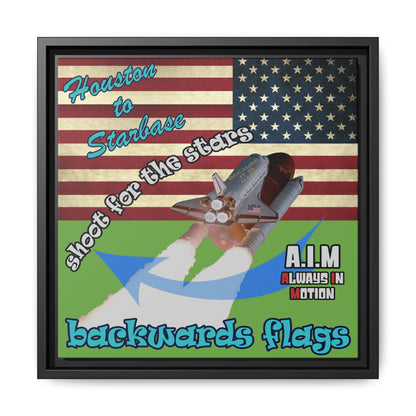 shoot for the stars - framed canvas art (green)