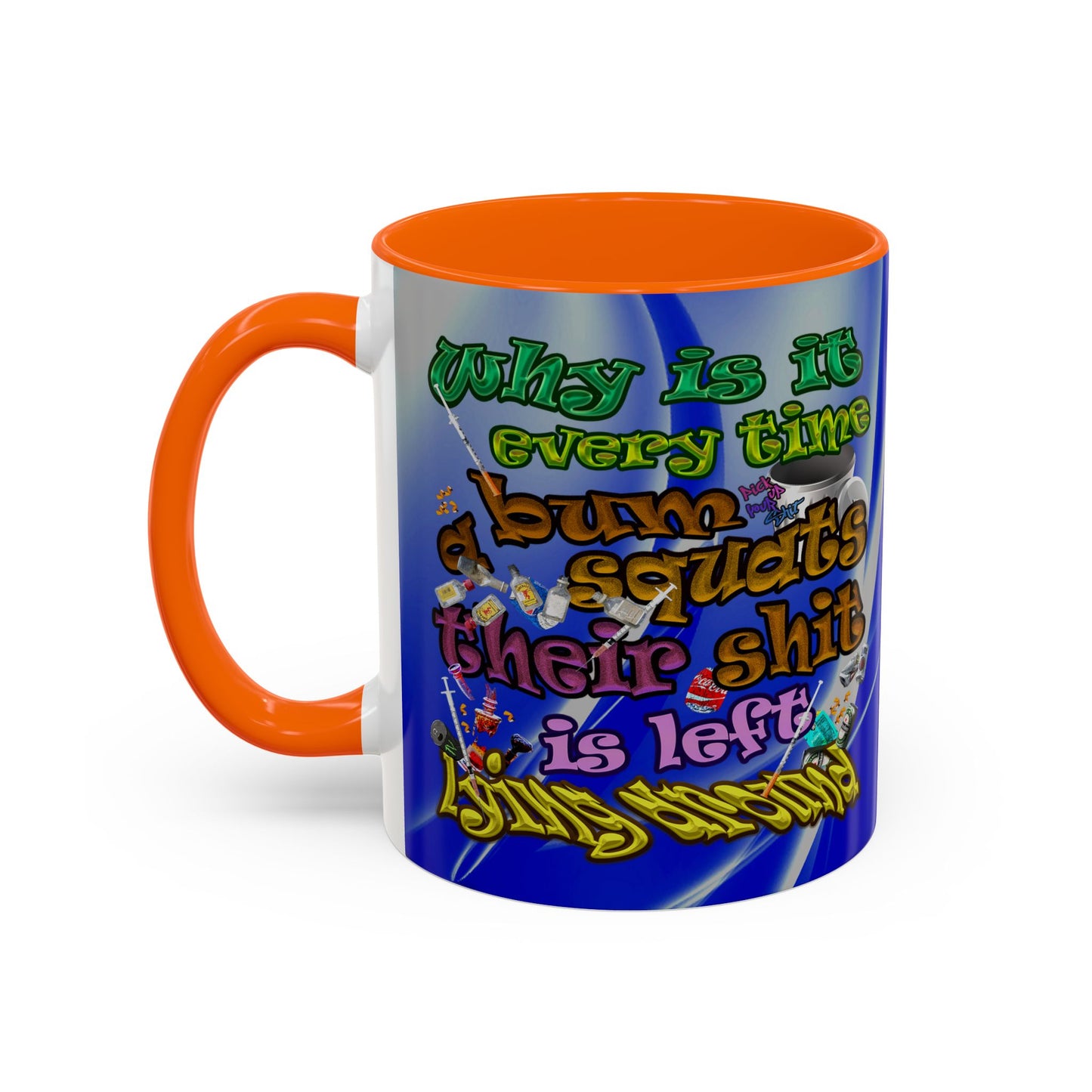 the bum's shit - Accent Mug (blue-white wave)