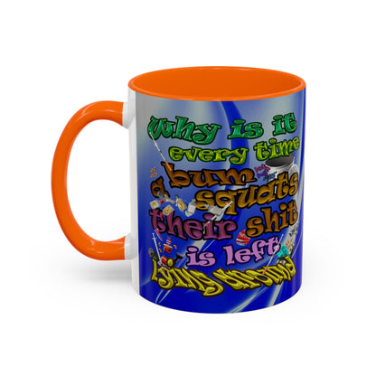 the bum's shit - Accent Mug (blue-white wave)