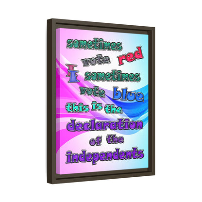 declaration of the independents - framed canvas art (light blue-pink wave)