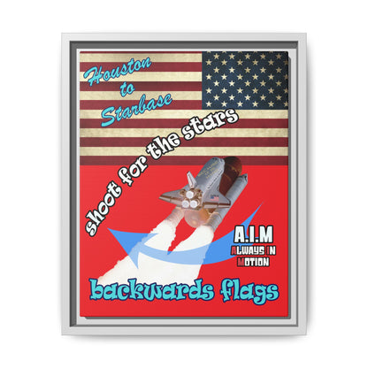 shoot for the stars - framed canvas art (red)