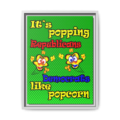 popping like popcorn - framed canvas art (logo green)