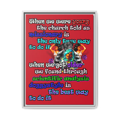doggystyle - framed canvas art (dark red)