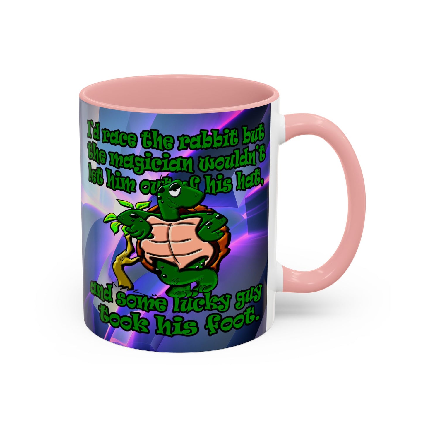 turtle race - Accent Mug (grey-pink wave)