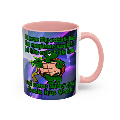 turtle race - Accent Mug (grey-pink wave)
