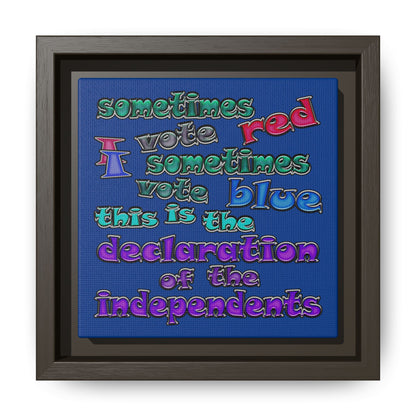 declaration of the independents - framed canvas art (dark blue)