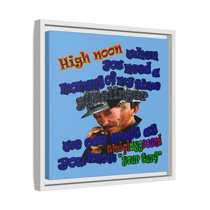 high noon - framed canvas art (light blue)
