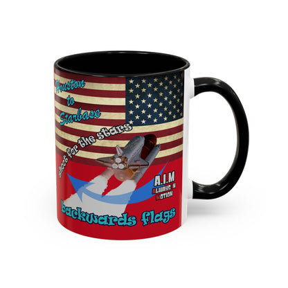 shoot for the stars - Accent Mug (dark red)