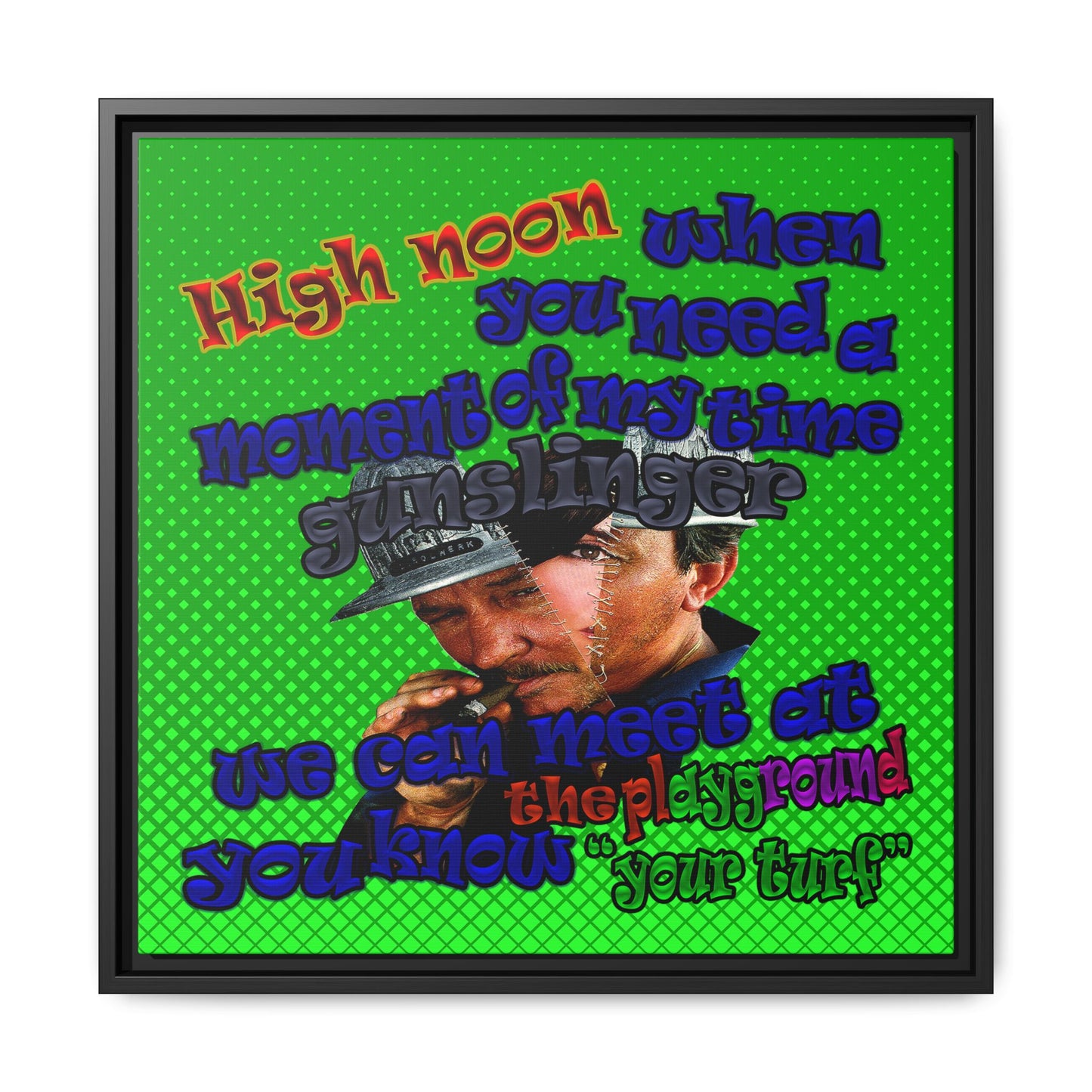 high noon - framed canvas art (logo green)