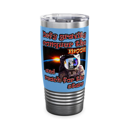 defy conquer reach - Ringneck Tumbler, 20oz (light blue)