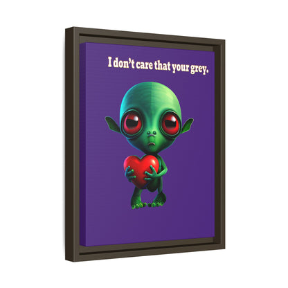 I don't care that your grey - framed canvas art (purple)