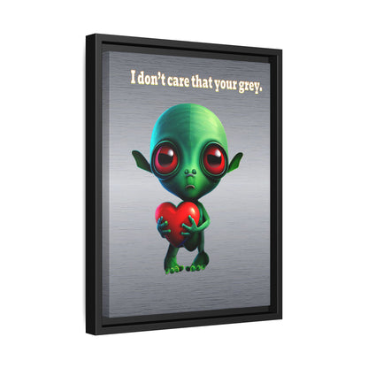I don't care that your grey - framed canvas art (brushed nickel)