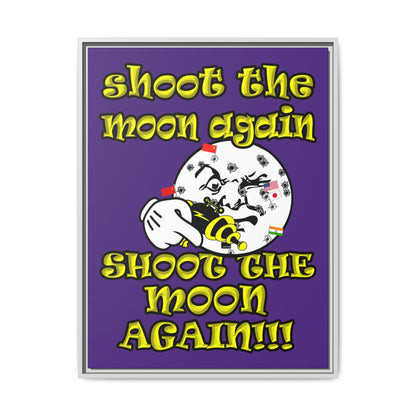 shoot the moon again - framed canvas art (purple)