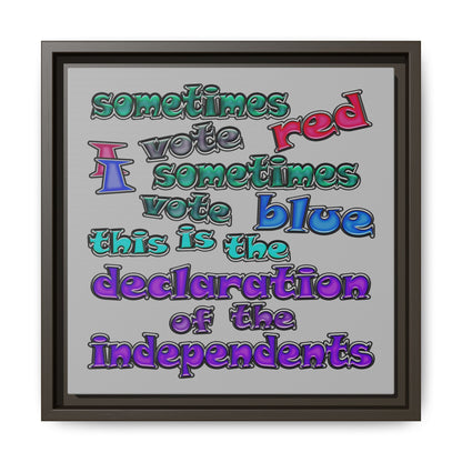 declaration of the independents - framed canvas art (light grey)