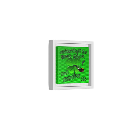 stick that in your pipe and smoke it - framed canvas art (logo green)