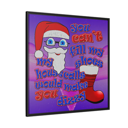 santa's shoes - framed canvas art (purple-pink wave)