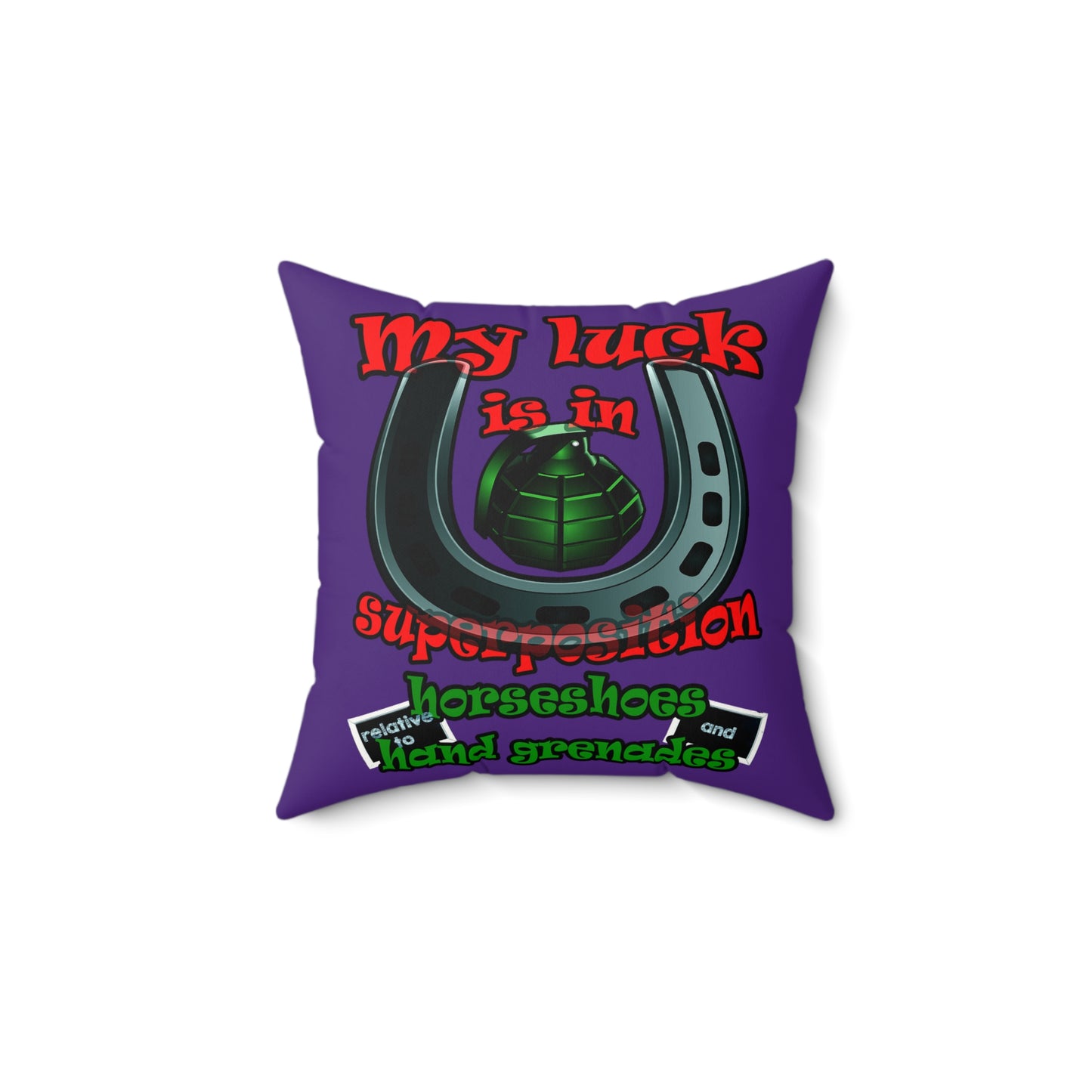 my luck - Faux Suede Square Pillow - (purple)