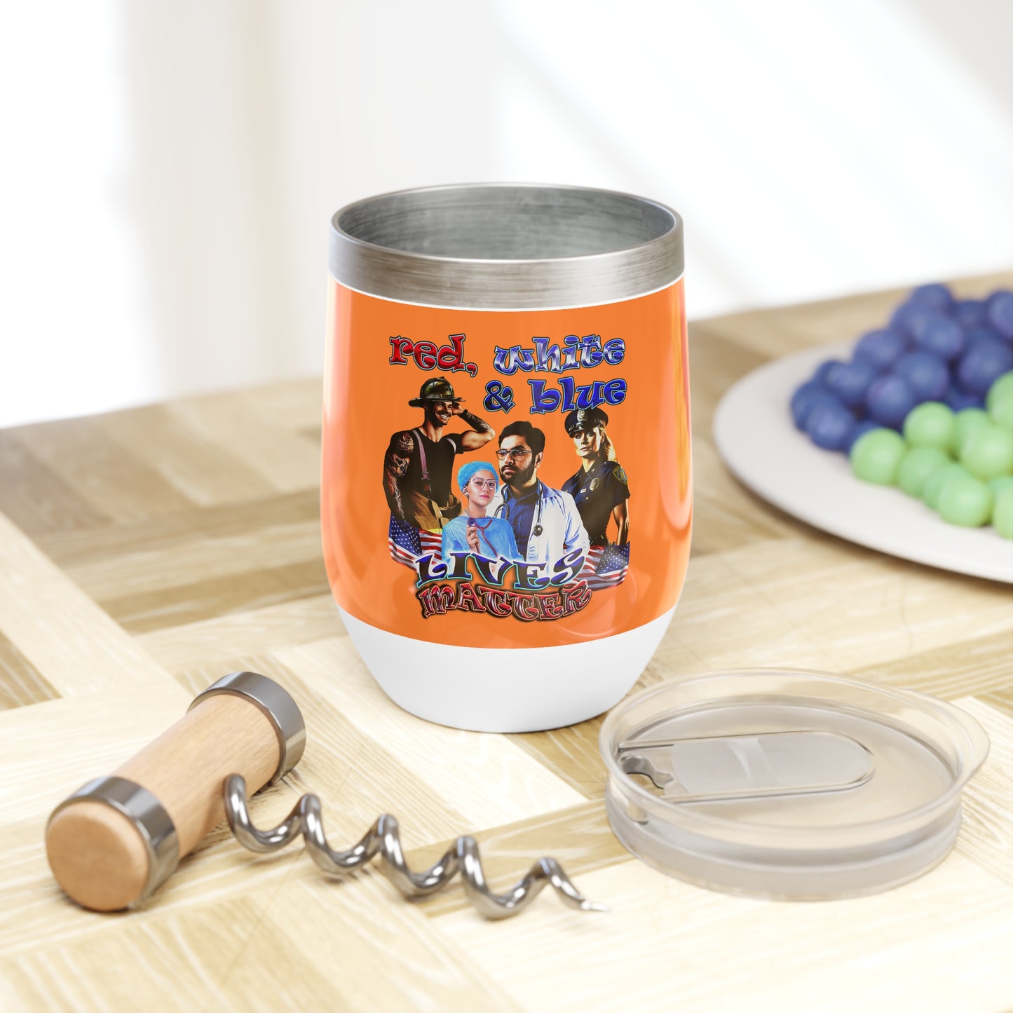 rw&b lives matter - Chill Wine Tumbler (crusta)