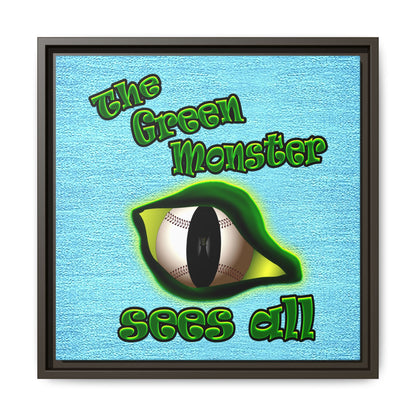 green monster - framed canvas art (faded blue)